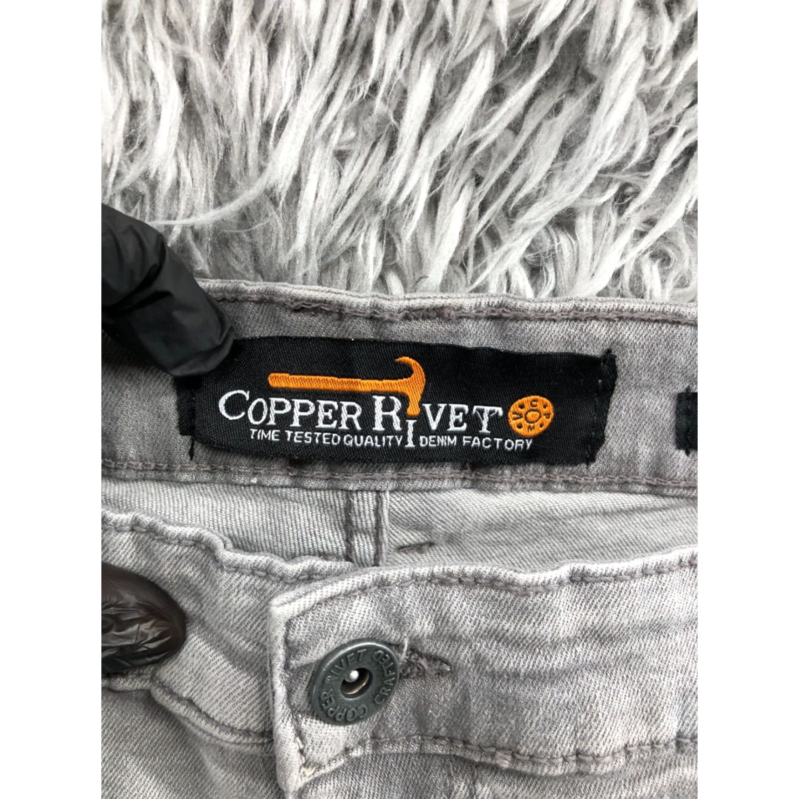 Vintage Copper Rivet Slim Fit Denim Jeans Size 42x32 Mens Mid Gray Distressed 5-Pocket Style Slim Regular Jeans Mens Size US 42 / EU 58 - 6 Thumbnail