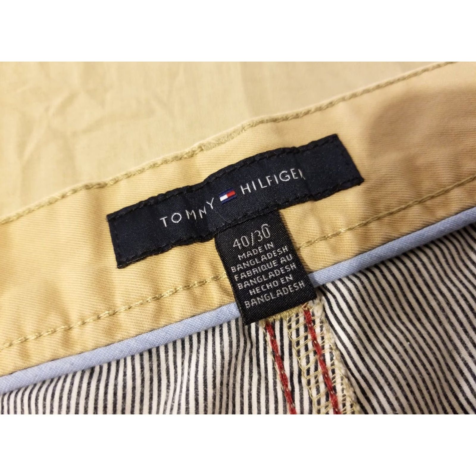 Tommy Hilfiger VINTAGE Tommy Hilfiger Jeans Mens 40x30 Khaki Cotton Straight Classic Pants Beige 30 Inseam Mens Size US 40 / EU 56 - 5 Thumbnail