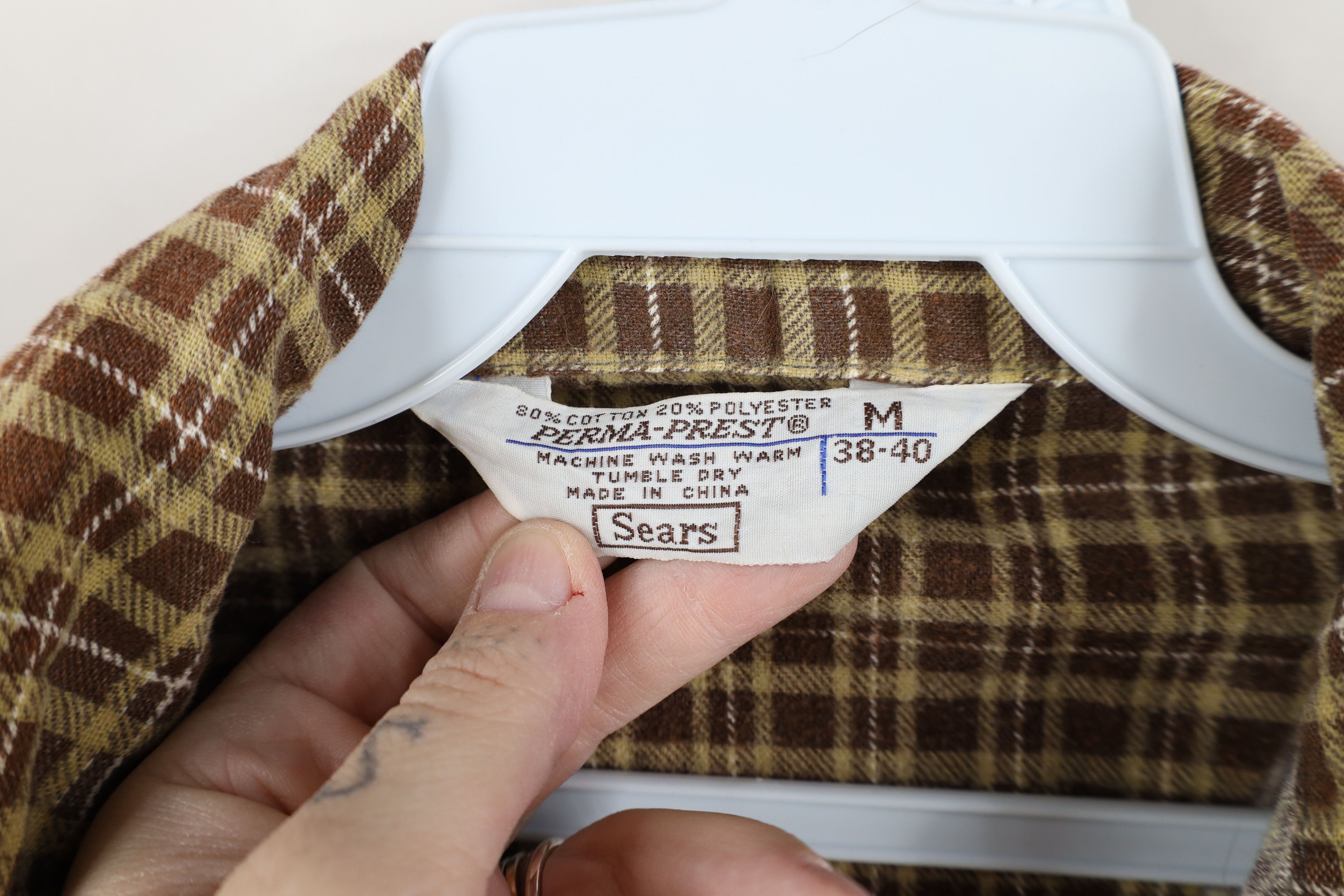 Vintage Vintage 70s Streetwear Button Sleep Pajamas Shirt Plaid Size US M / EU 48-50 / 2 - 6 Thumbnail