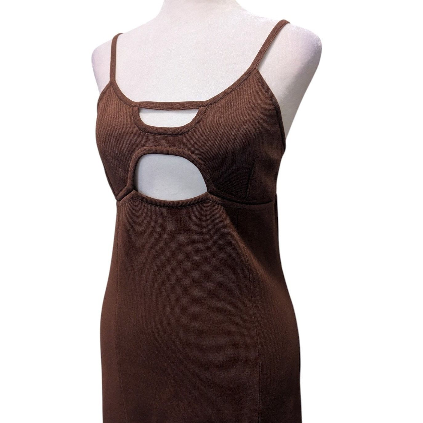 GAUGE81 GAUGE81 Chocolate Seca Cutout Knit Mini Party Dress Size 38 Size M / US 6-8 / IT 42-44 - 2 Thumbnail