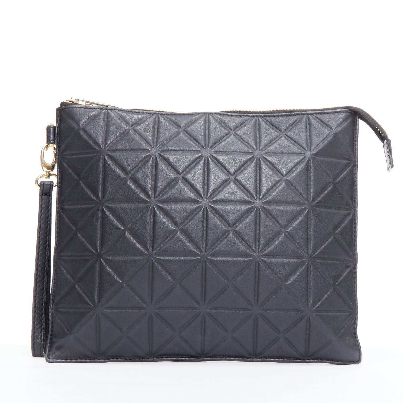Gareth Pugh rare GARETH PUGH black leather geometric zip wrist clutch bag Size ONE SIZE - 1 Thumbnail