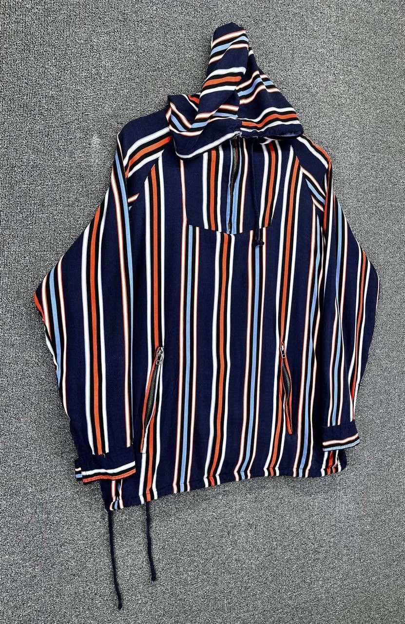 Issey Miyake Vintage Issey Miyake Tete Homme Hooded Striped Anorak Size US M / EU 48-50 / 2 - 2 Thumbnail