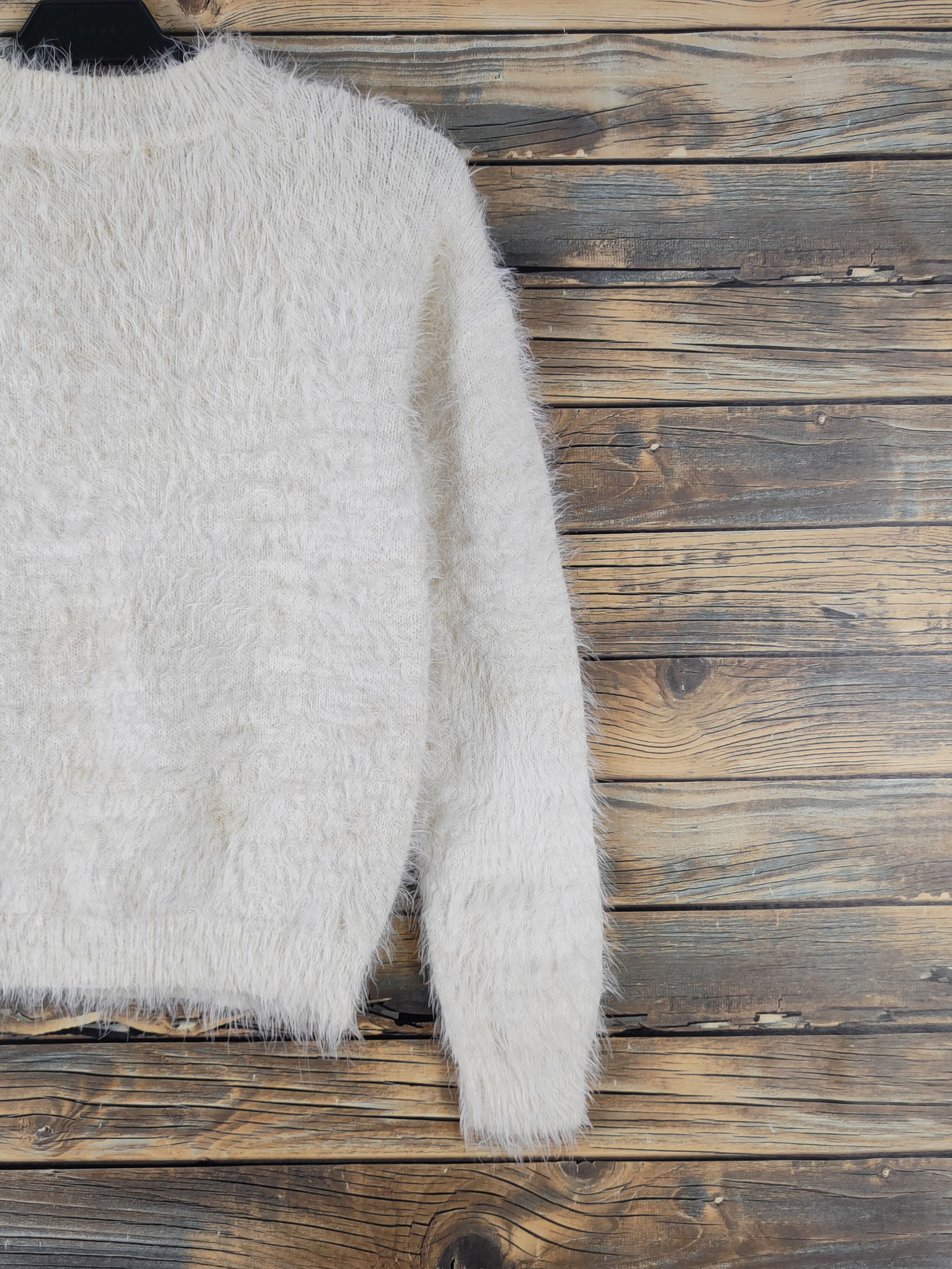 Japanese Brand Valleygirl Ivory Shag Shaggy Fur Mohair Knitwear #W1642 Size S / US 4 / IT 40 - 9 Thumbnail