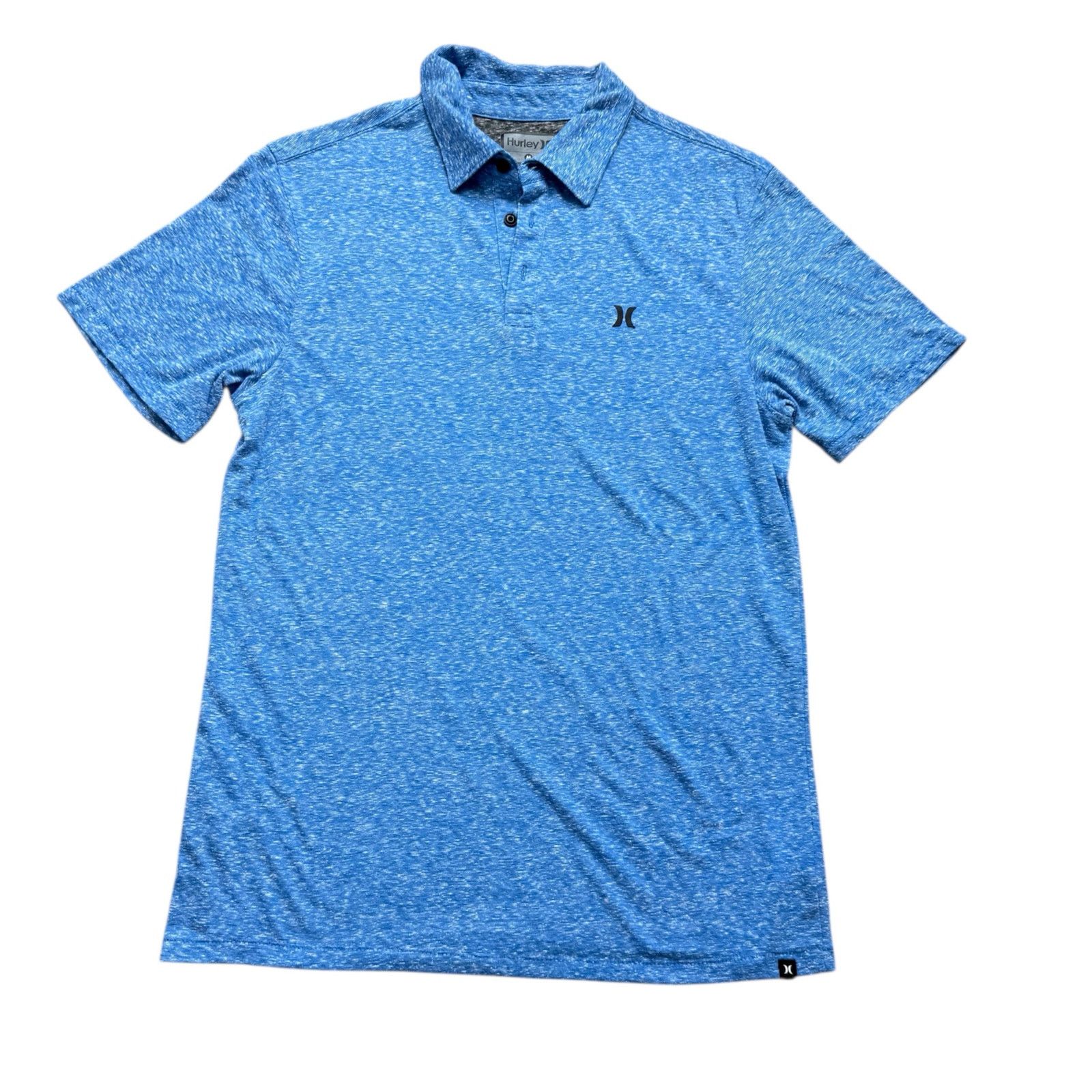 Hurley Mens M Hurley Heather Blue Short Sleeve Button Up Polo Shirt Size US M / EU 48-50 / 2 - 1 Thumbnail