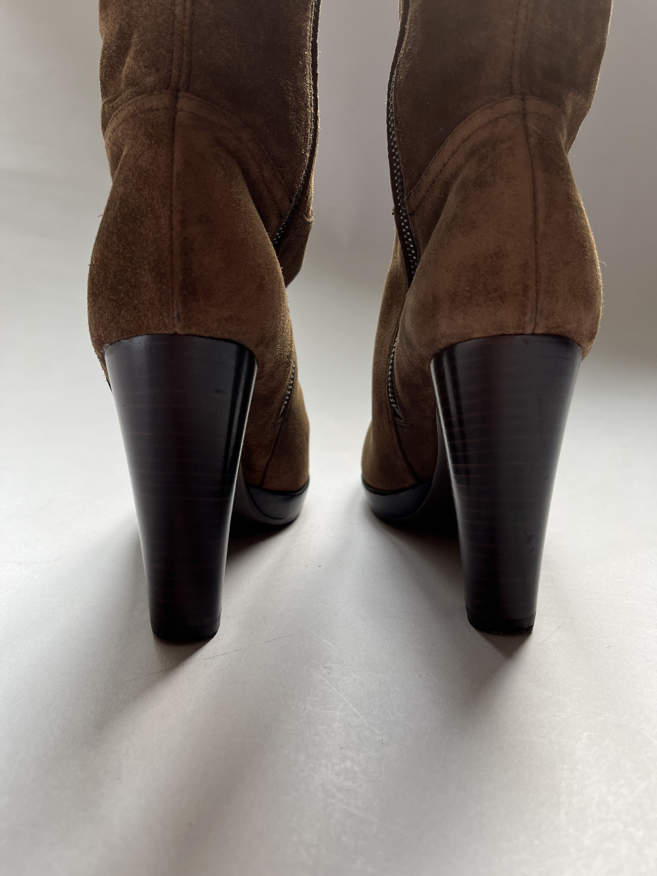 Miu Miu ⚡️QUICK SALE⚡️Miu Miu Brown Suede High Heeled Boots Size US 5 / IT 35 - 7 Thumbnail