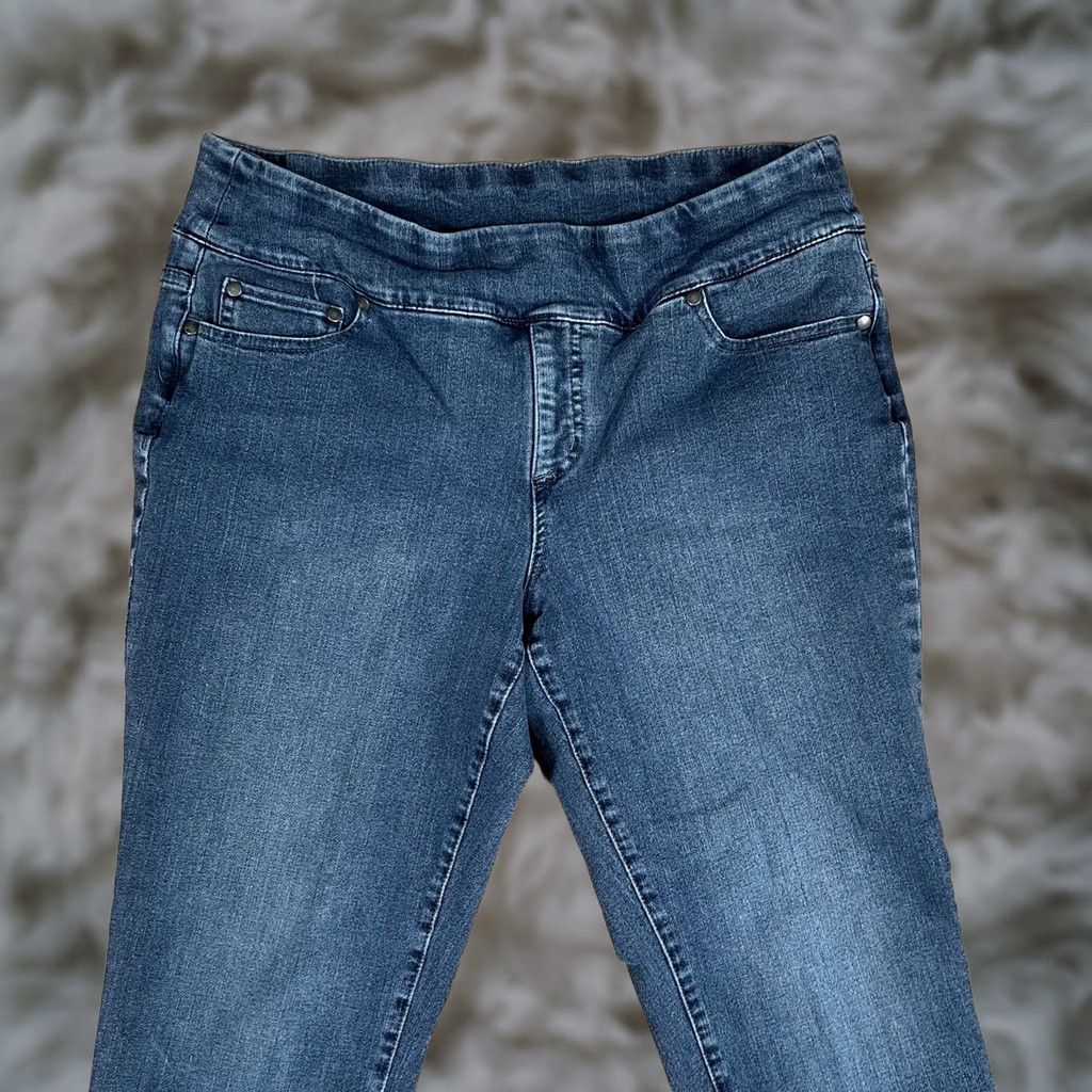 Denime Premium Denim Jeans Womens 10 Straight Leg Mid Rise Stretch Blue Denim Pants Size 32" / US 10 / IT 46 - 1 Thumbnail