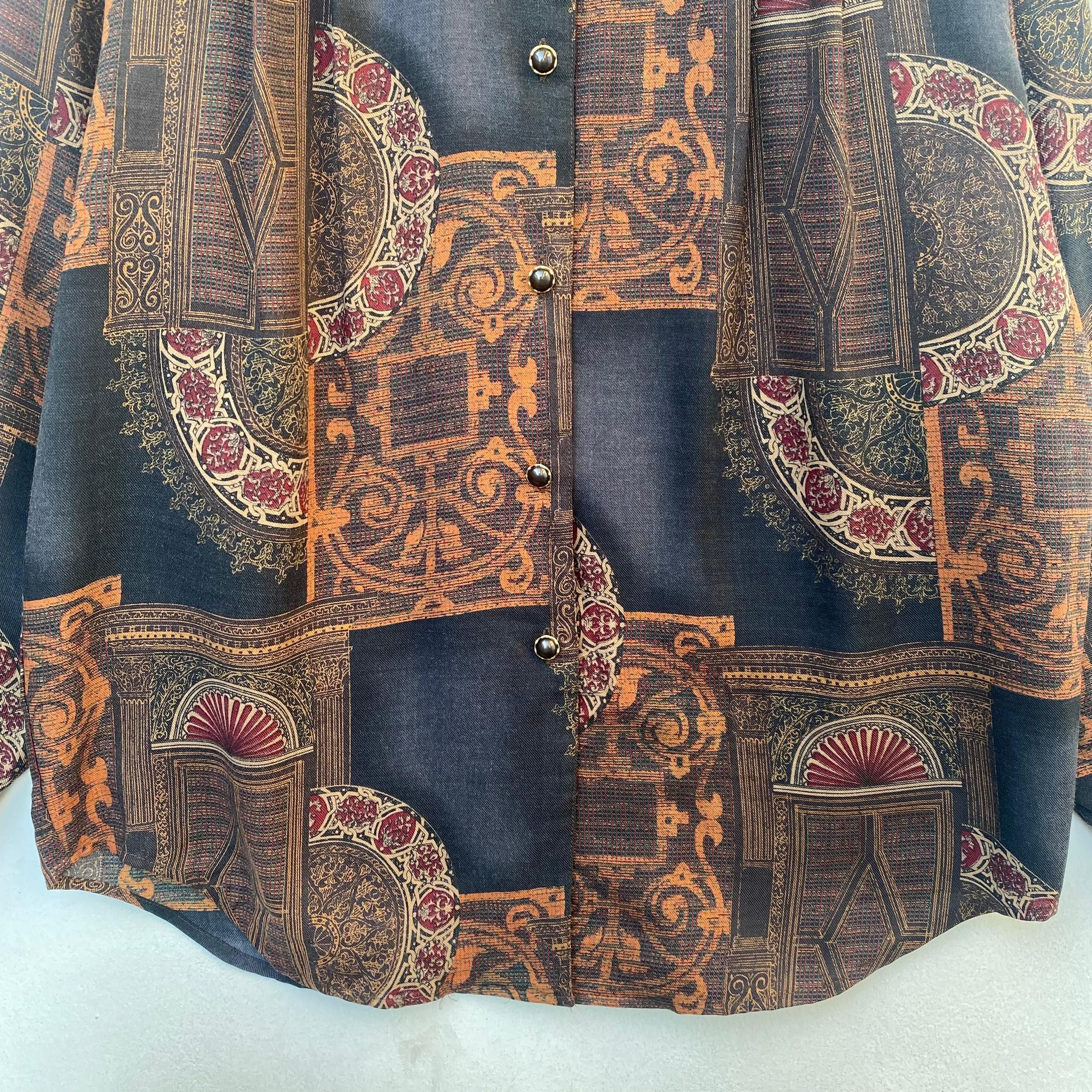 Vintage VINTAGE BLOUSE COLLARED LARGE SIZE BUTTON CLOSURE Size L / US 10 / IT 46 - 4 Thumbnail