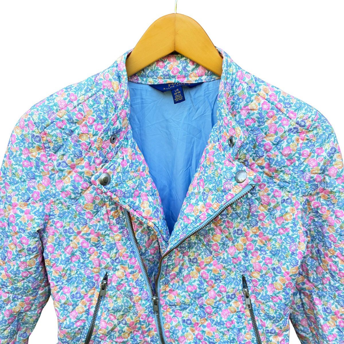 Ralph Lauren Polo Ralph Lauren Kids' Floral Quilted Moto Jacket Size L / US 10 / IT 46 - 3 Thumbnail