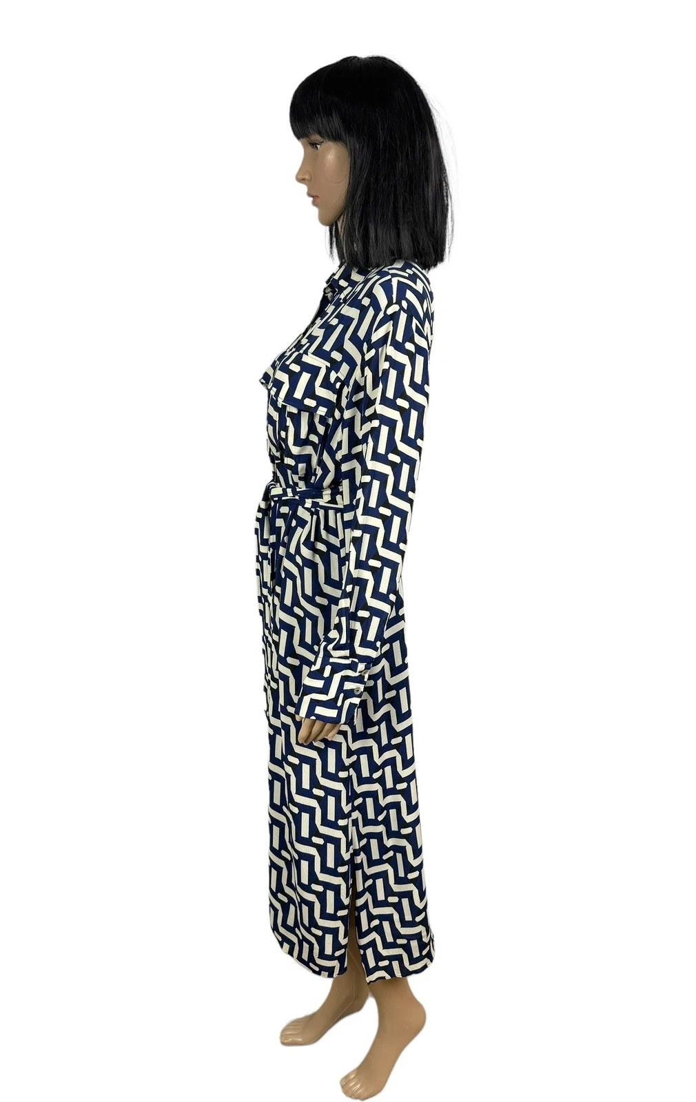 Massimo Dutti Massimo Dutti Geometric Pattern Dress Viscose Belted EU40 Size M / US 6-8 / IT 42-44 - 5 Thumbnail