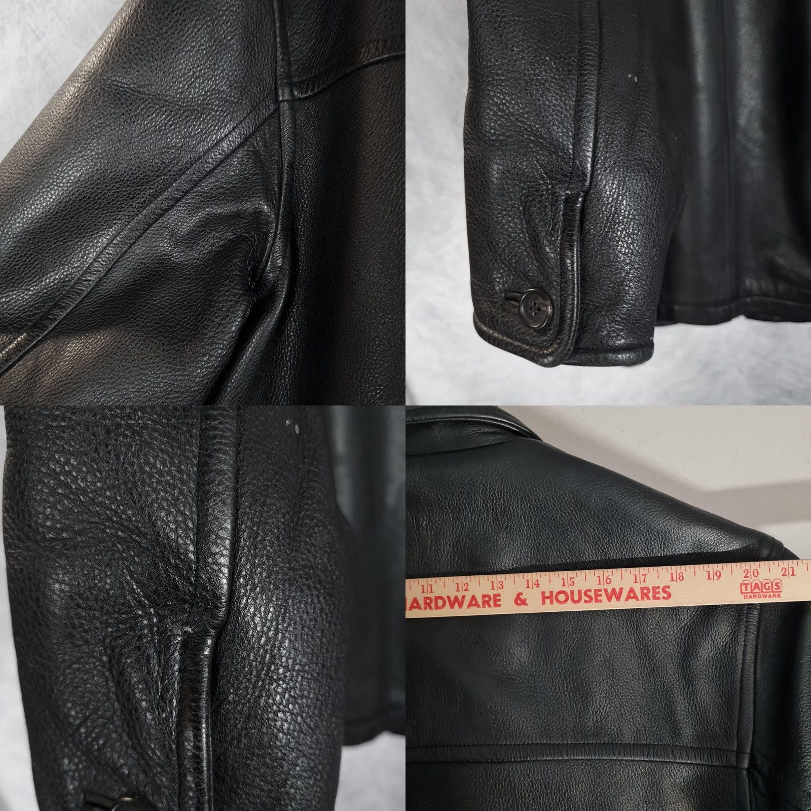 J.Crew J.CREW Coat Mens Medium Black Leather Wool Lined Button Front Car Coat Size US M / EU 48-50 / 2 - 10 Thumbnail
