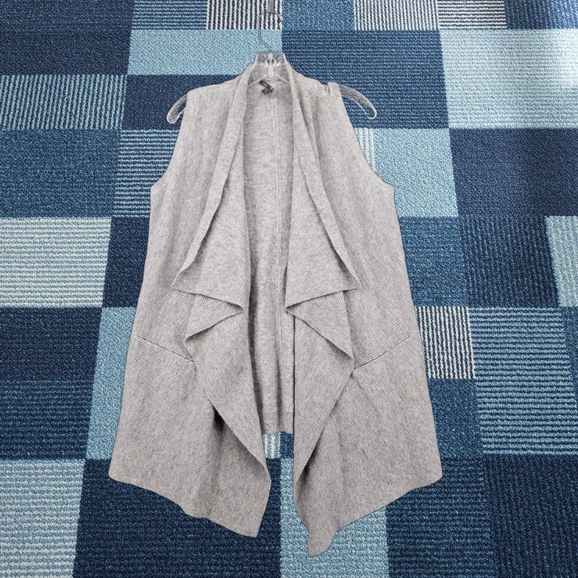 Vince Vince Cardigan Womens S Small Gray Wool Cashmere Blend Drape Waterfall Open Lightweight Casual Fall Winter Size S / US 4 / IT 40 - 1 Thumbnail