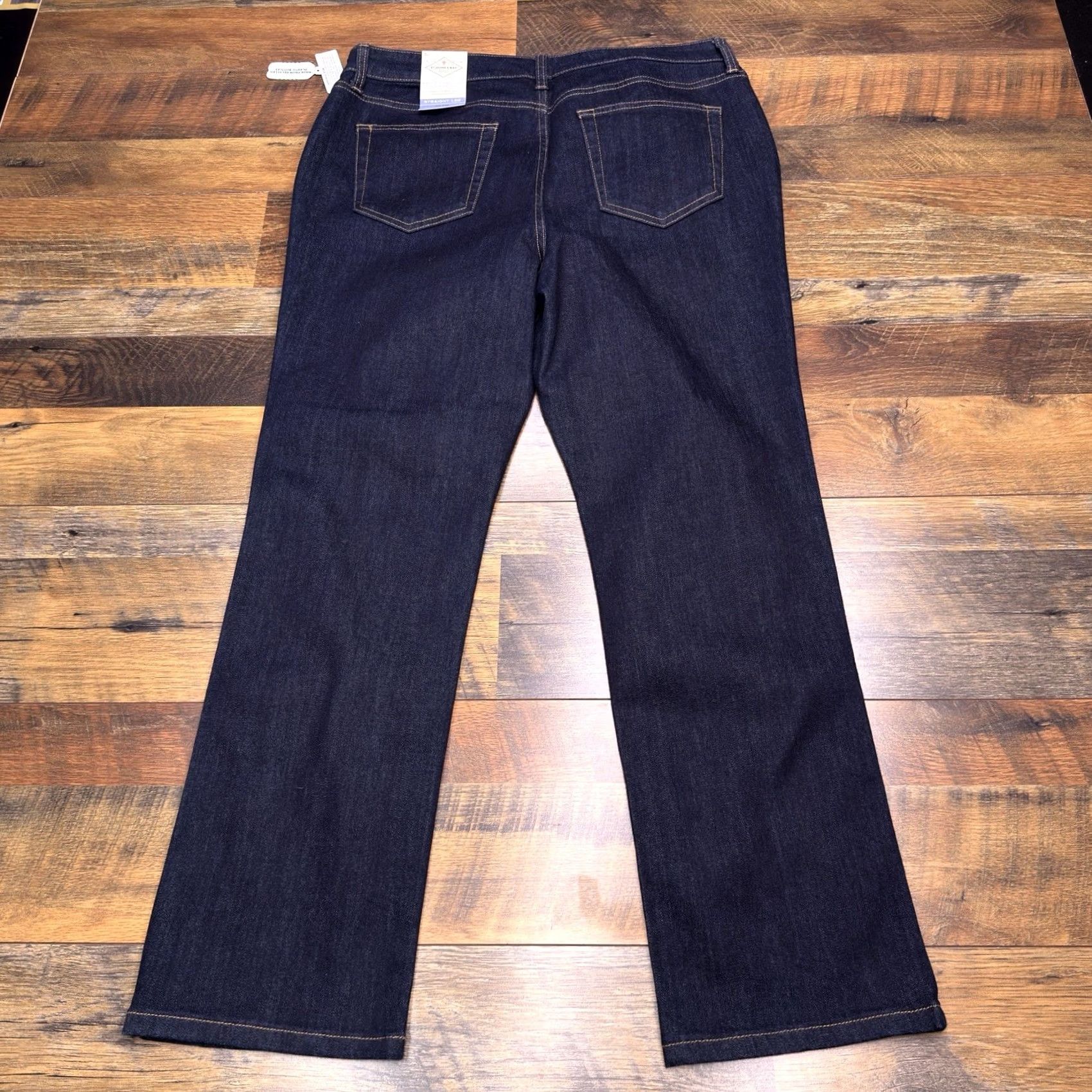 Vintage St Johns Bay Jeans Womens 14S Rinse Stretch Regular Straight 5-Pocket Denim Blue Size 36" / US 14 / IT 50 - 3 Thumbnail