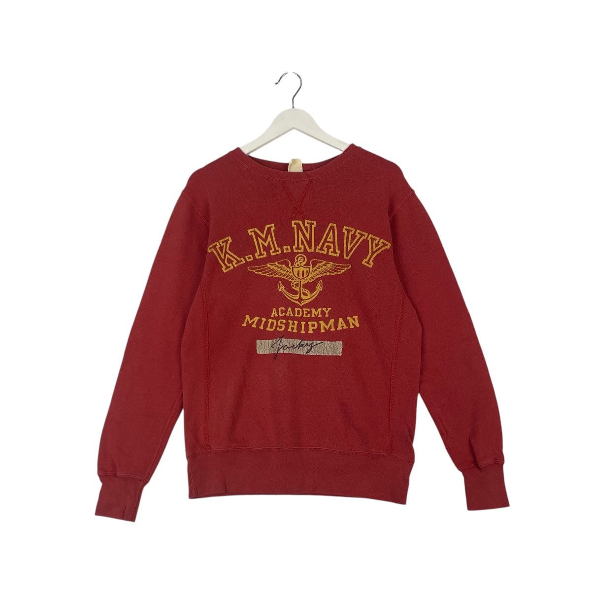Designer × Vintage vintage Hoodie/sweater k m navy academy midshipman - red Size US S / EU 44-46 / 1 - 1 Thumbnail