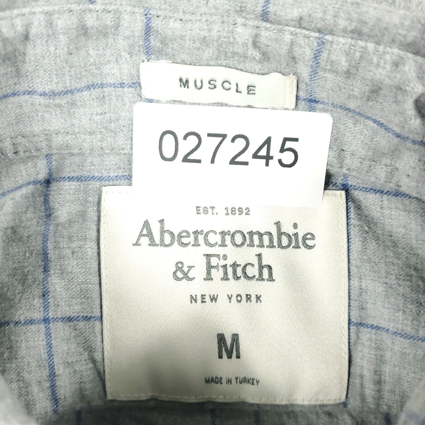 Abercrombie & Fitch Abercrombie & Fitch Shirt Mens Medium Gray Check Button-Up Long Sleeve Regular Fit Casual Shirt Size US M / EU 48-50 / 2 - 7 Thumbnail