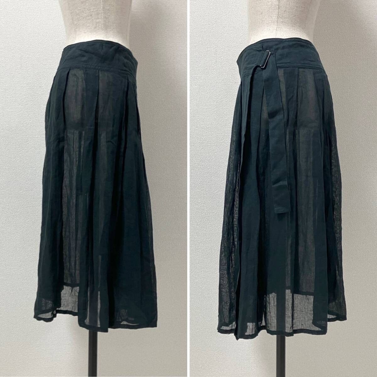 Yohji Yamamoto Y's Yohji Yamamoto - Linen Sheer Wrap Skirt Size 27" / US 4 / IT 40 - 5 Thumbnail