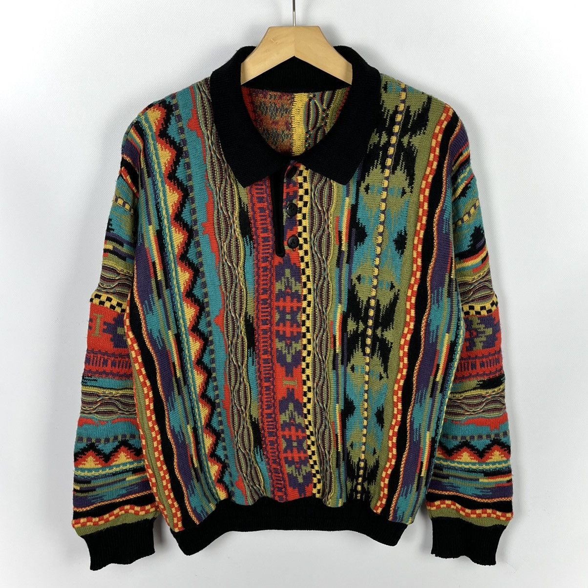 Vintage COOGI Style 3D knitted Multicolor Sweater 90’s