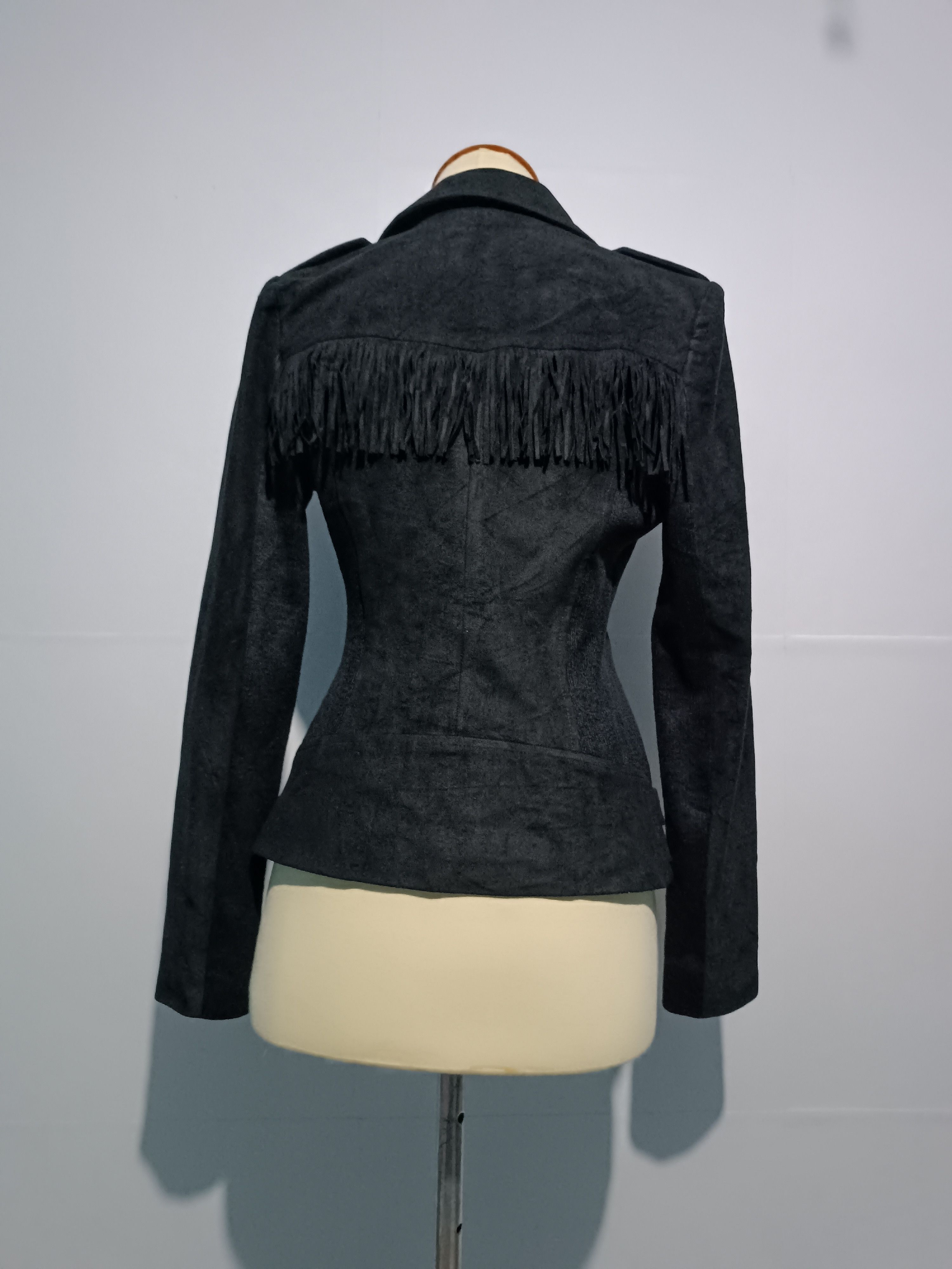 Japanese Brand Ladies Fringe Suede Leather Jacket Biker Motorcycle Size M / US 6-8 / IT 42-44 - 4 Thumbnail