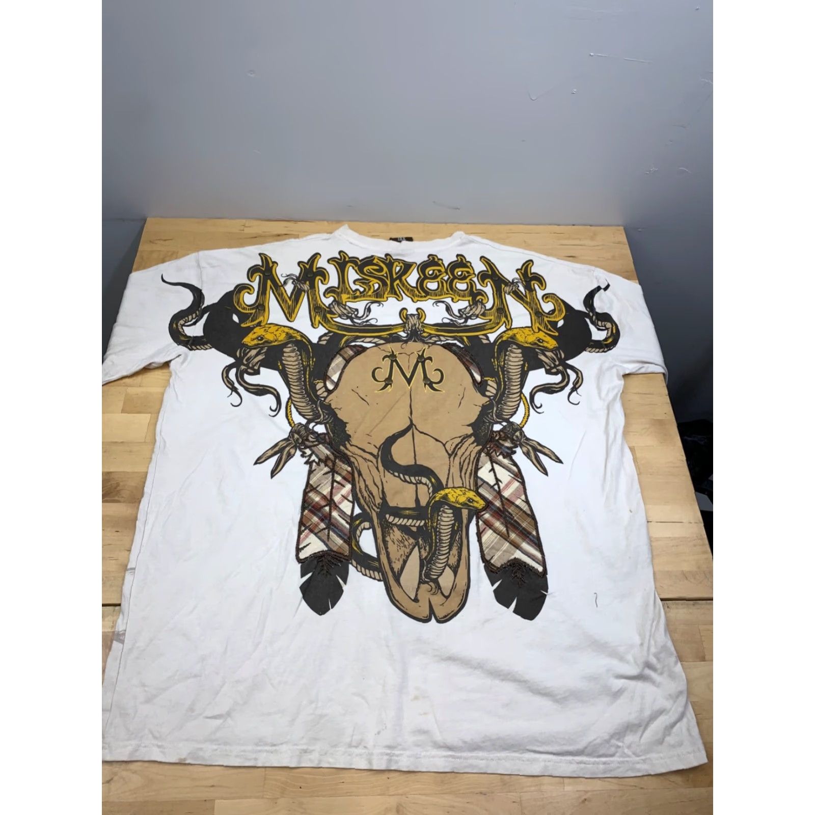 Vintage VINTAGE Miskeen Shirt Mens 3XL White Cobra Cowboy Western Y2K Size US XXL / EU 58 / 5 - 7 Thumbnail