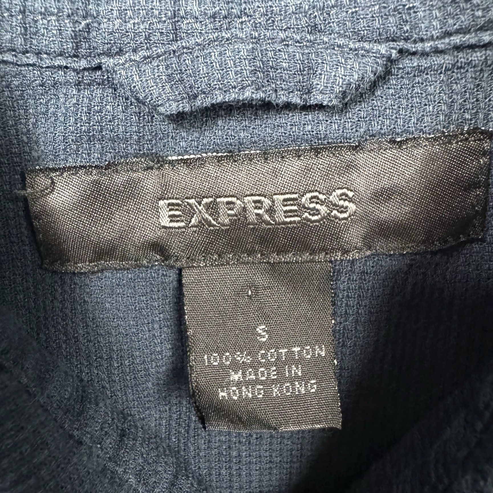 Express VINTAGE Express Shirt Mens S Blue Hipster Indie Classic Casual Downtown Size US S / EU 44-46 / 1 - 4 Thumbnail