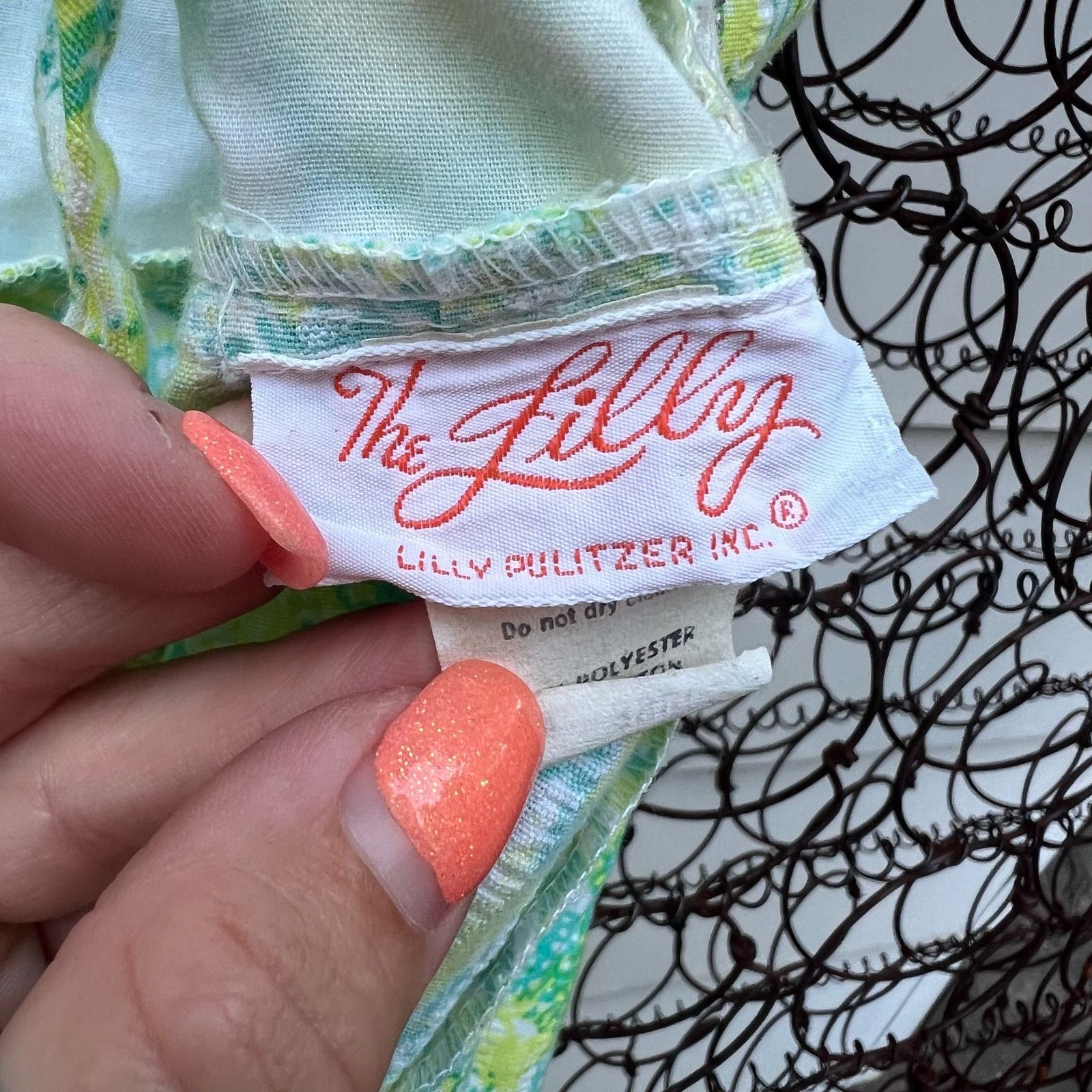 Lilly Pulitzer 60s Lilly Pulitzer Blue Green Daisy Butterfly Strap Sundress Size M / US 6-8 / IT 42-44 - 9 Thumbnail