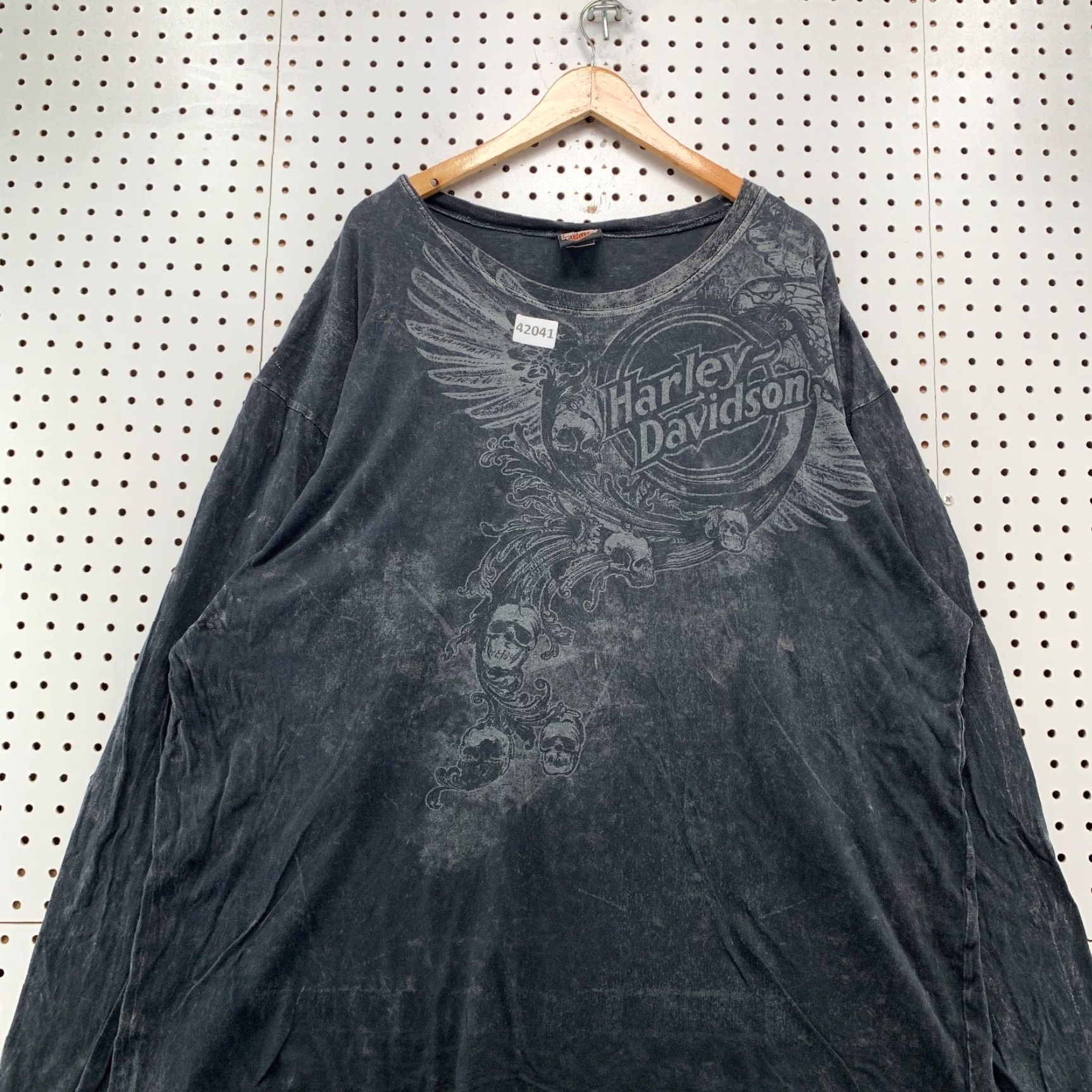 Harley Davidson VINTAGE Harley Davidson T-Shirt Men 2XL Faded Black Skeleton Skull Graphic Print Crew Neck Summer Seasonal Size US XXL / EU 58 / 5 - 4 Thumbnail