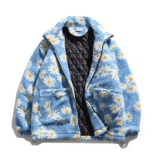 Other Daisy Floral Graphic Blue Fleece Jacket Size US L / EU 52-54 / 3 - 3 Thumbnail