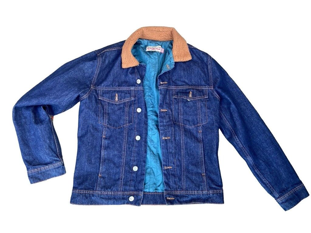 Zara Denim Stuff Blue Dark Wash Button Up Long Sleeve Jacket Size US M / EU 48-50 / 2 - 1 Thumbnail