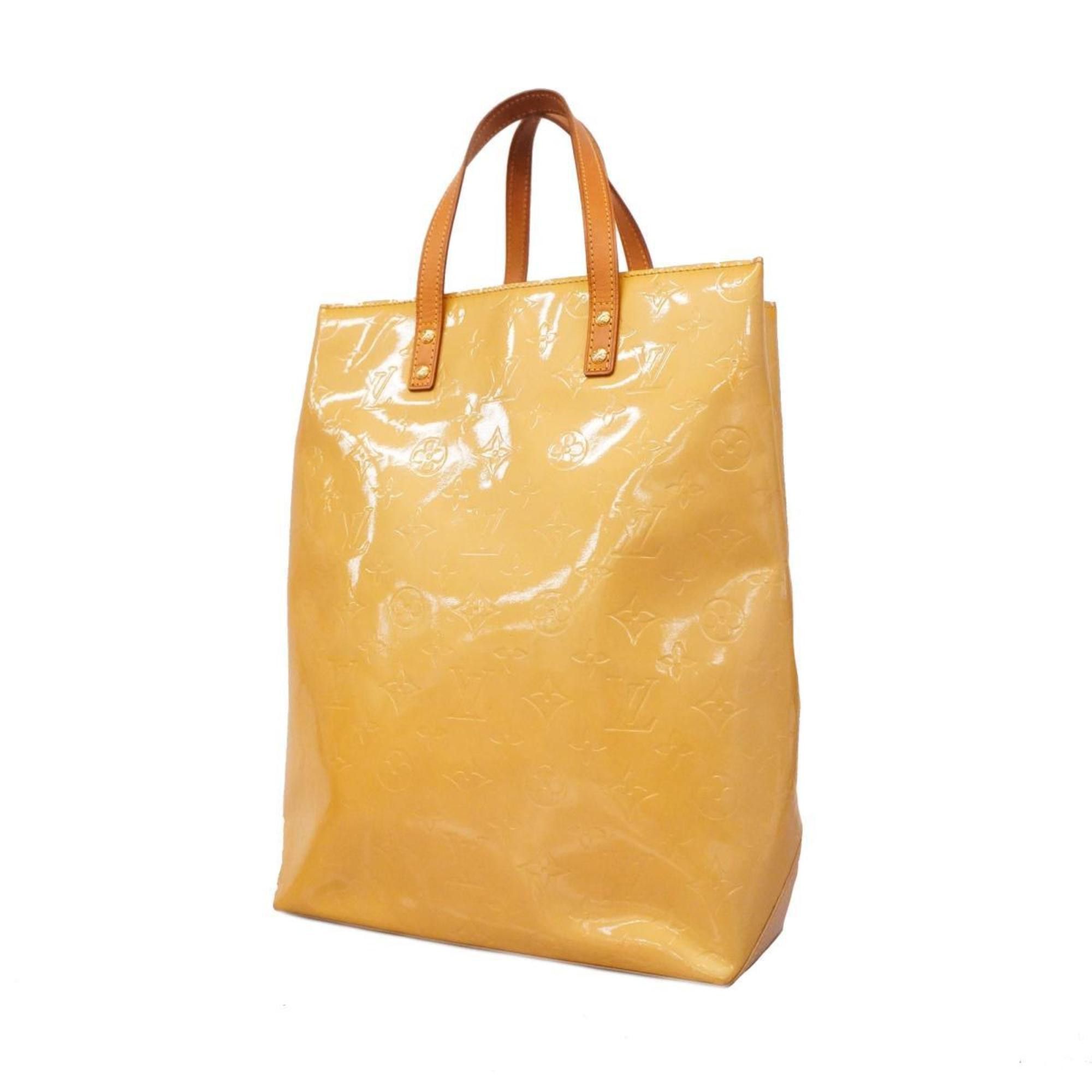 image of Louis Vuitton Tote Bag Vernis Reed Mm M91141 Beige Women's in White