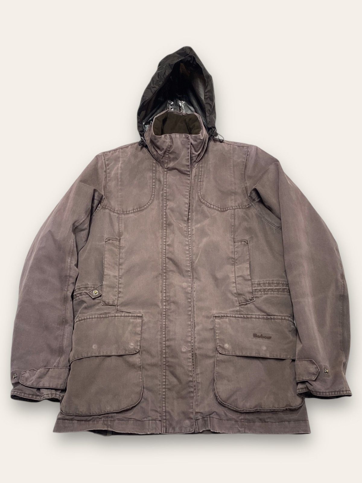 Barbour Vintage BARBOUR Faded Brown Hooded Shell Jacket Waterproof Size US M / EU 48-50 / 2 - 1 Thumbnail