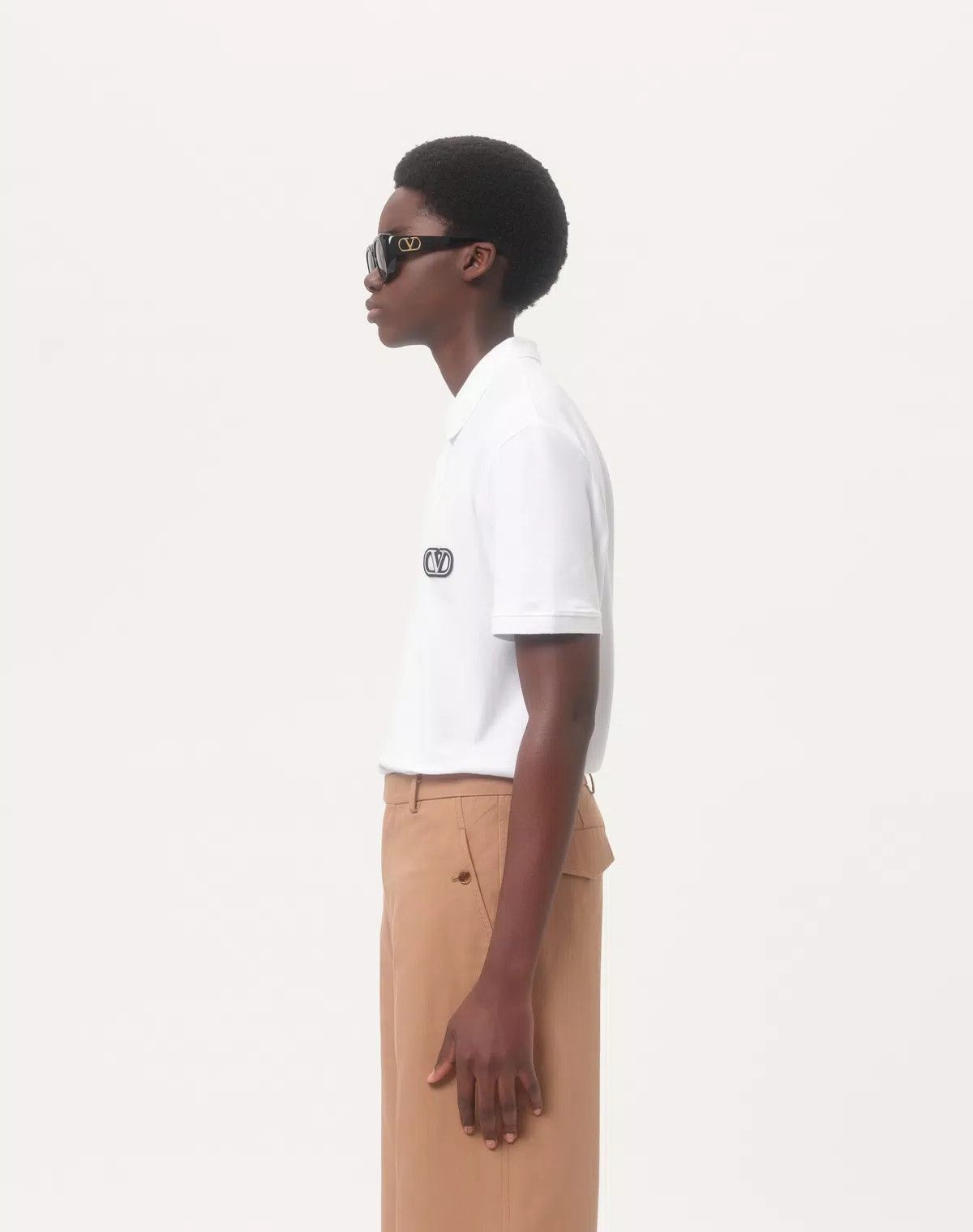 Valentino oc11z0725 Cotton Pique Polo Shirt in White Size US XL / EU 56 / 4 - 6 Thumbnail