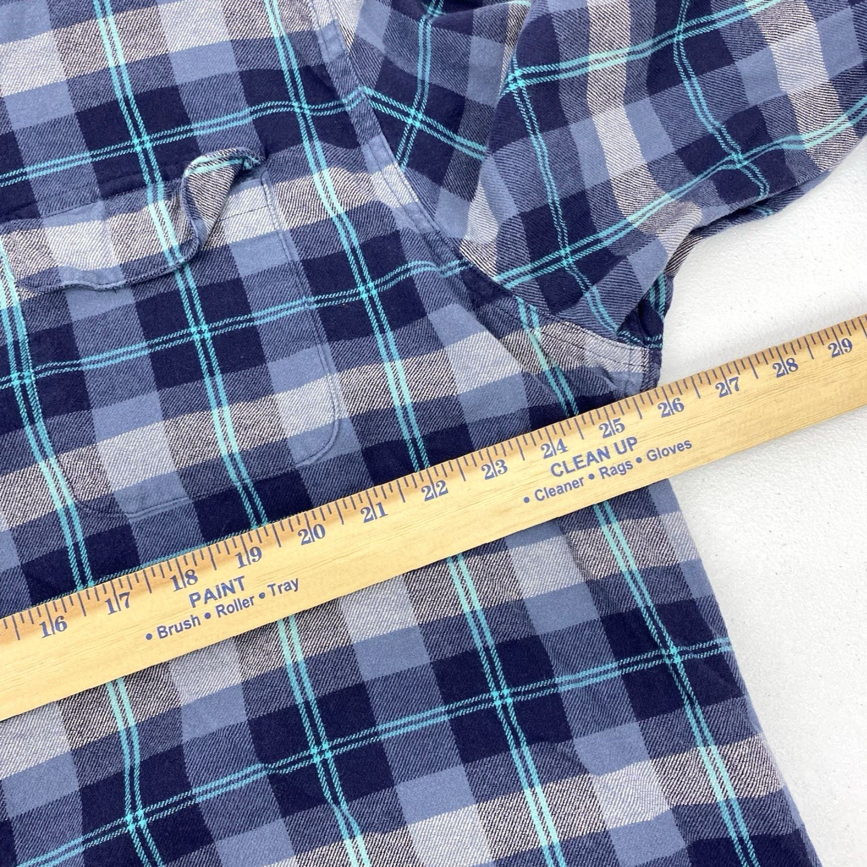 Vintage the normal brand Shirt Men 2XL Button-Up Plaid Blue Long Sleeve Work Shirt Size US XXL / EU 58 / 5 - 5 Thumbnail