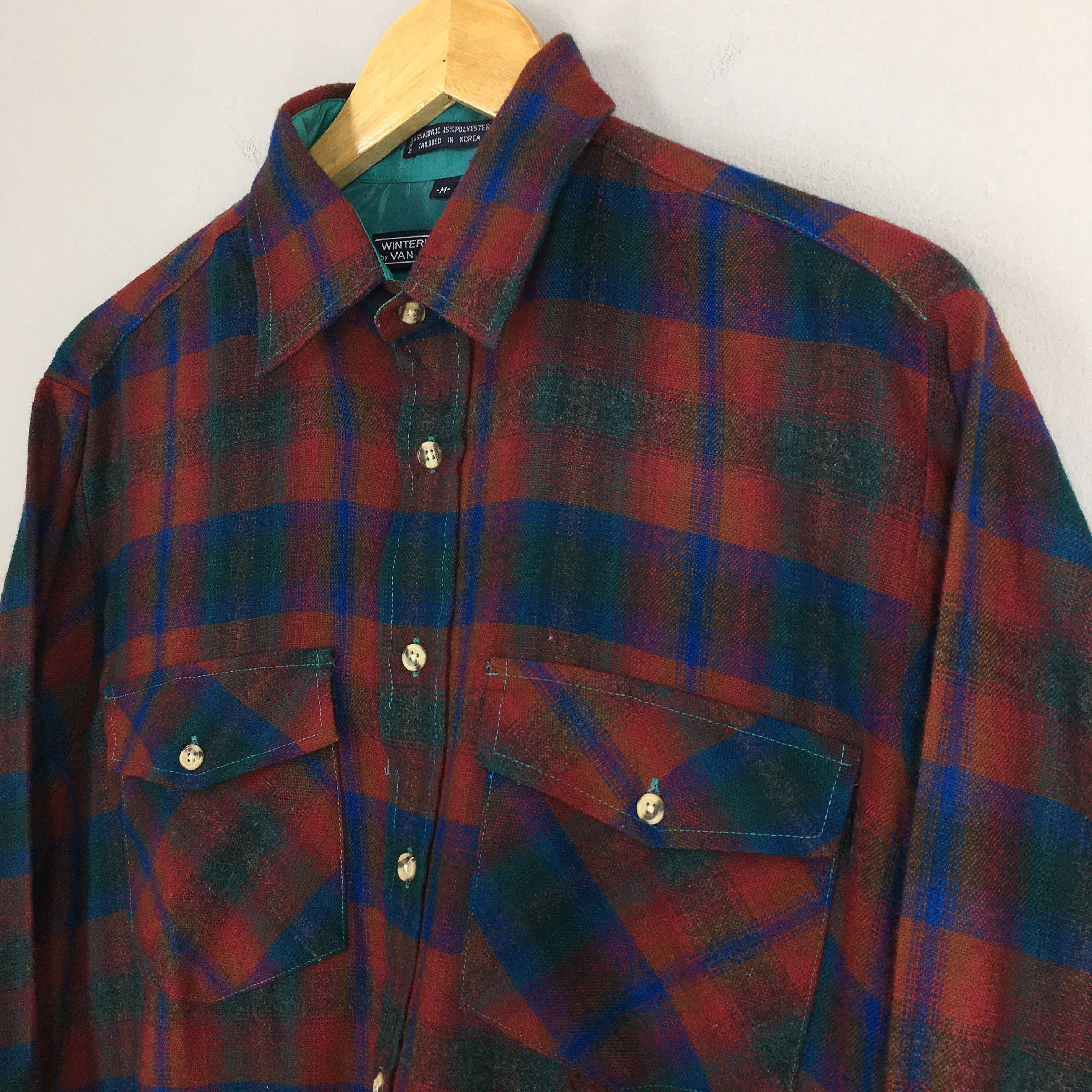 Flannel × Pendleton × Van Heusen Vintage Van Heusen Plaid Shadow Red Flannel Shirt M Size US M / EU 48-50 / 2 - 3 Thumbnail