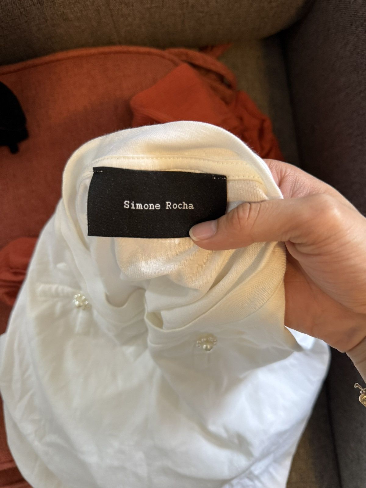 Simone Rocha Simone Rocha pearl bow long sleeve shirt Size S / US 4 / IT 40 - 3 Thumbnail