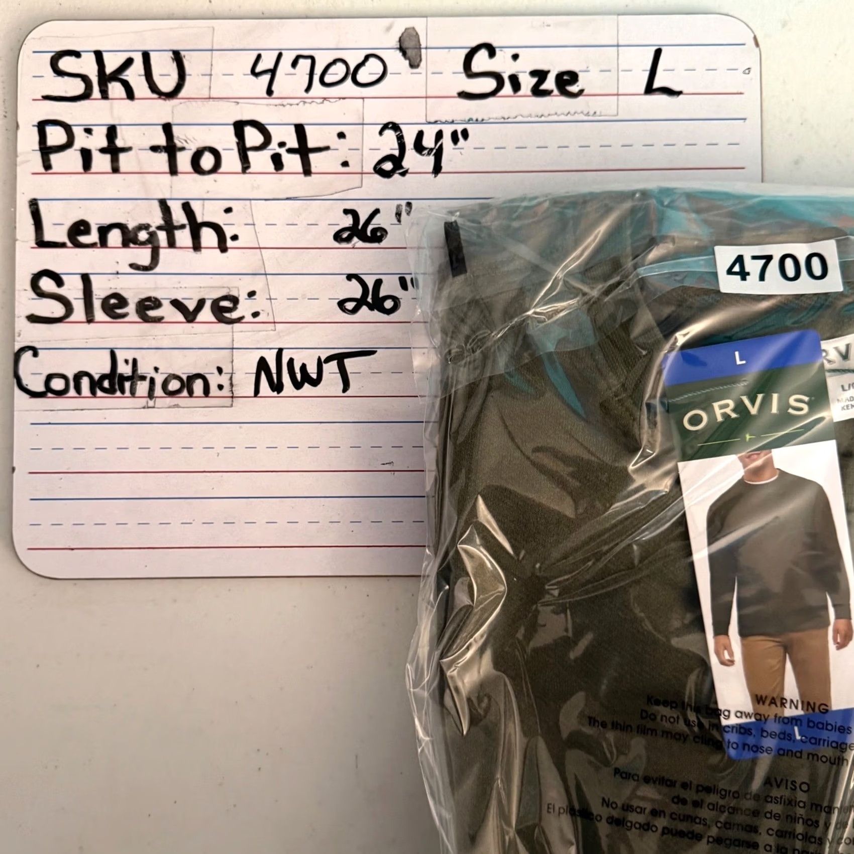 Orvis Orvis Mens Large Shirt Olive Green Crewneck Long Sleeve Gorpcore Fall Travel NWT Size US L / EU 52-54 / 3 - 7 Thumbnail