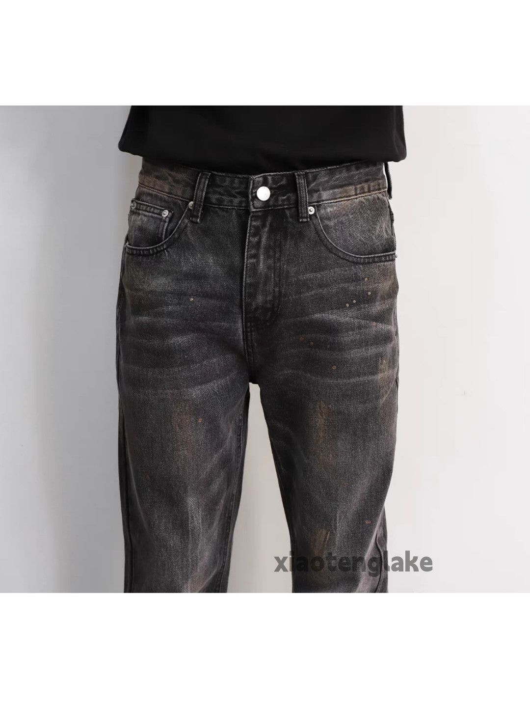Jean × Vintage Washed faded loose punk grunge bootcut flared stain jeans Size US 34 / EU 50 - 9 Thumbnail
