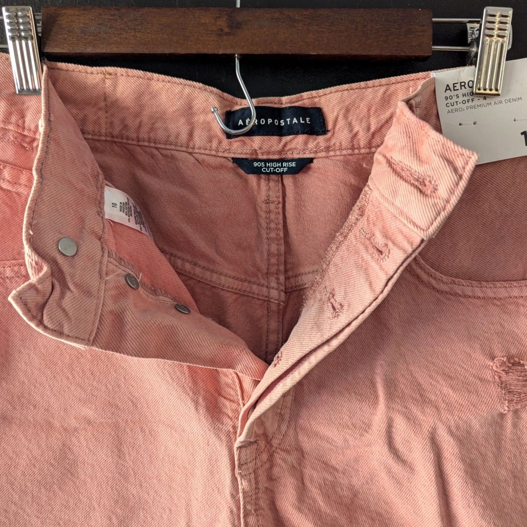 Aeropostale Aeropostale Denim Shorts Pink High Rise Cut-Off Distressed Raw Hem 90s Juniors 10 Women Fashion Casual Beach Festival Boyfriend Size 32" / US 10 / IT 46 - 3 Thumbnail