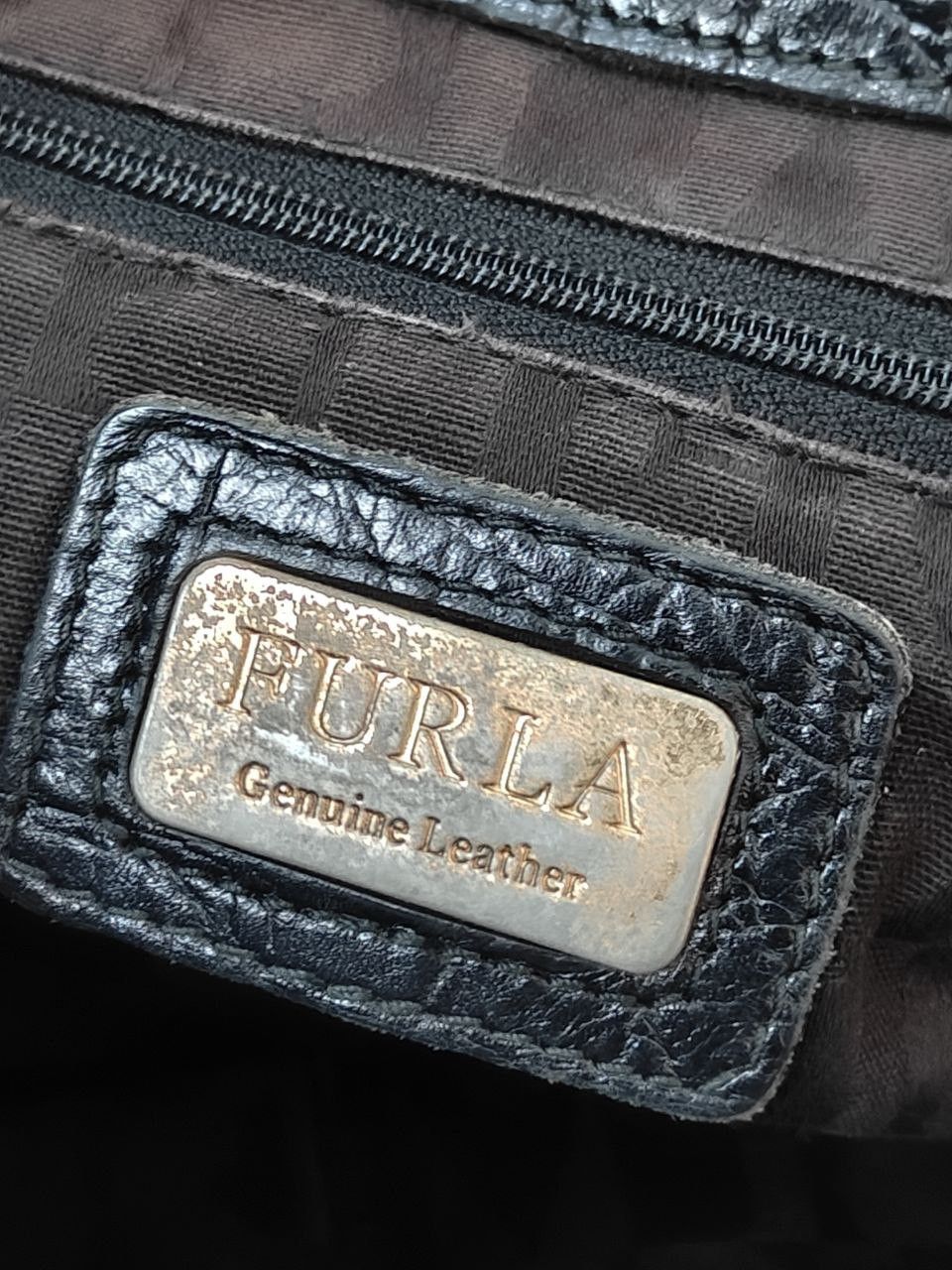 Vintage Furla Leather Handbag, Made in Romania