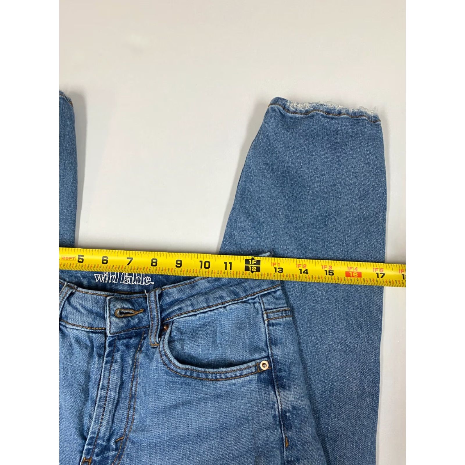 Vintage Wild Fable Jeans Womens 00 Blue Light Straight Regular Zip Pockets Cotton Knit Vintage No Size 24" / US 00 / IT 34 - 3 Thumbnail