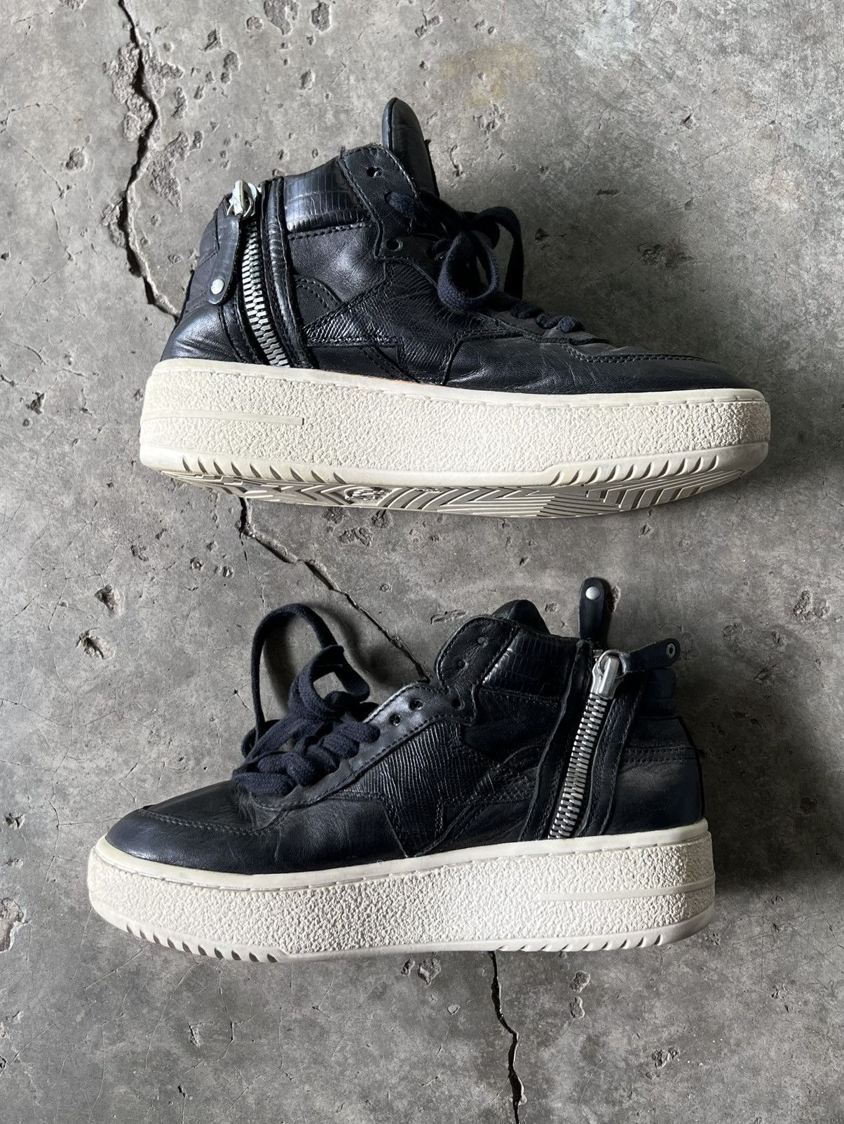 ASH Ash Black Leather High Top Sneakers Size US 7 / IT 37 - 7 Thumbnail