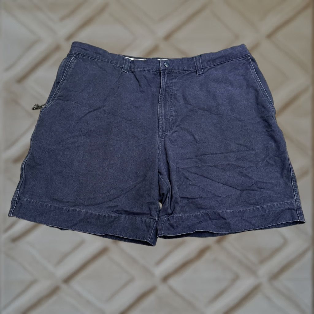 Vintage Columbia Chino Shorts Men 40 Navy Blue Snap Button Flat Front 7.5in Inseam Outdoor Casual Size US 40 / EU 56 - 1 Thumbnail