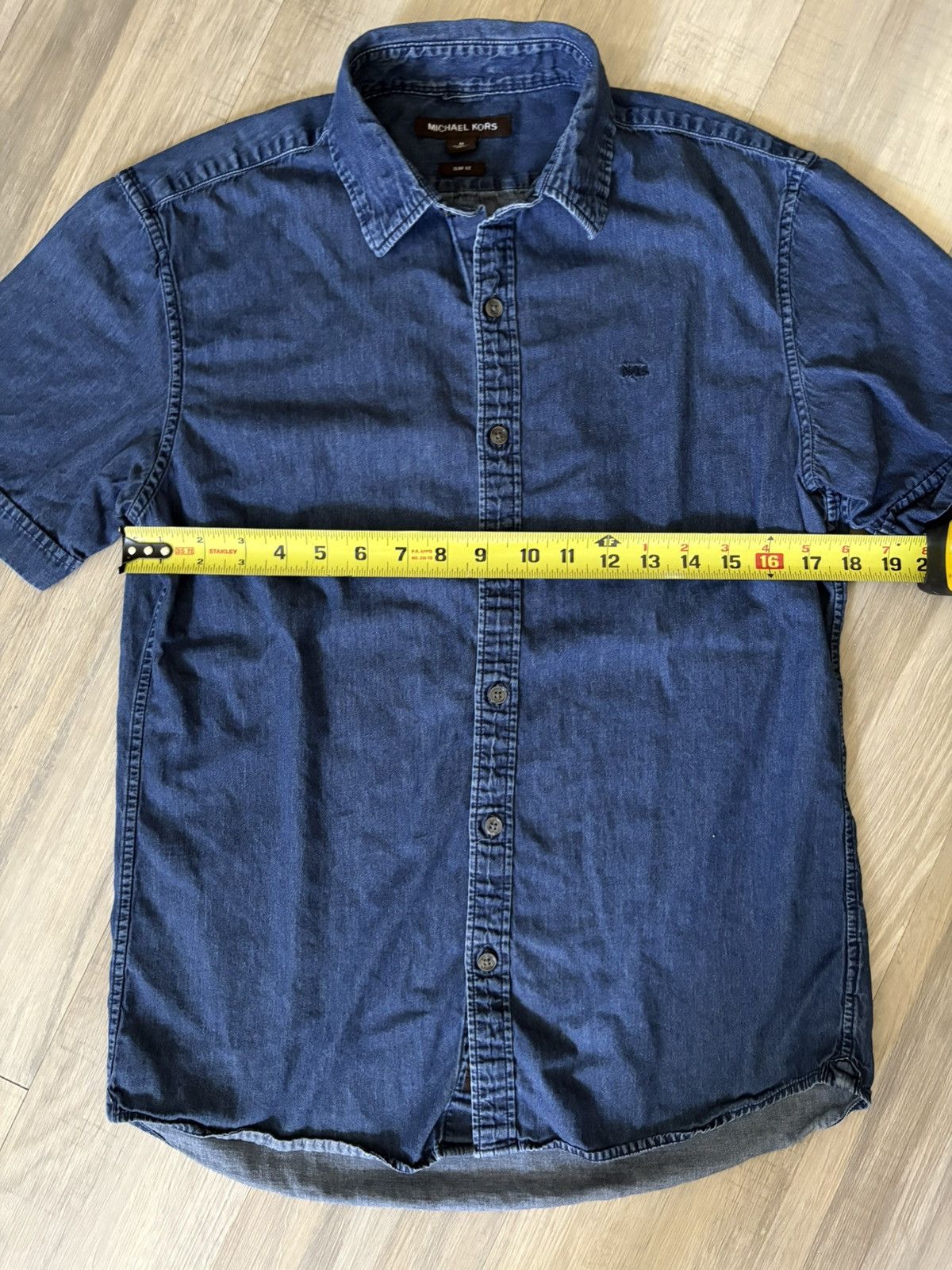 Michael Kors Michael Kors Short Sleeve Slim Fit Button Up Size US M / EU 48-50 / 2 - 4 Thumbnail