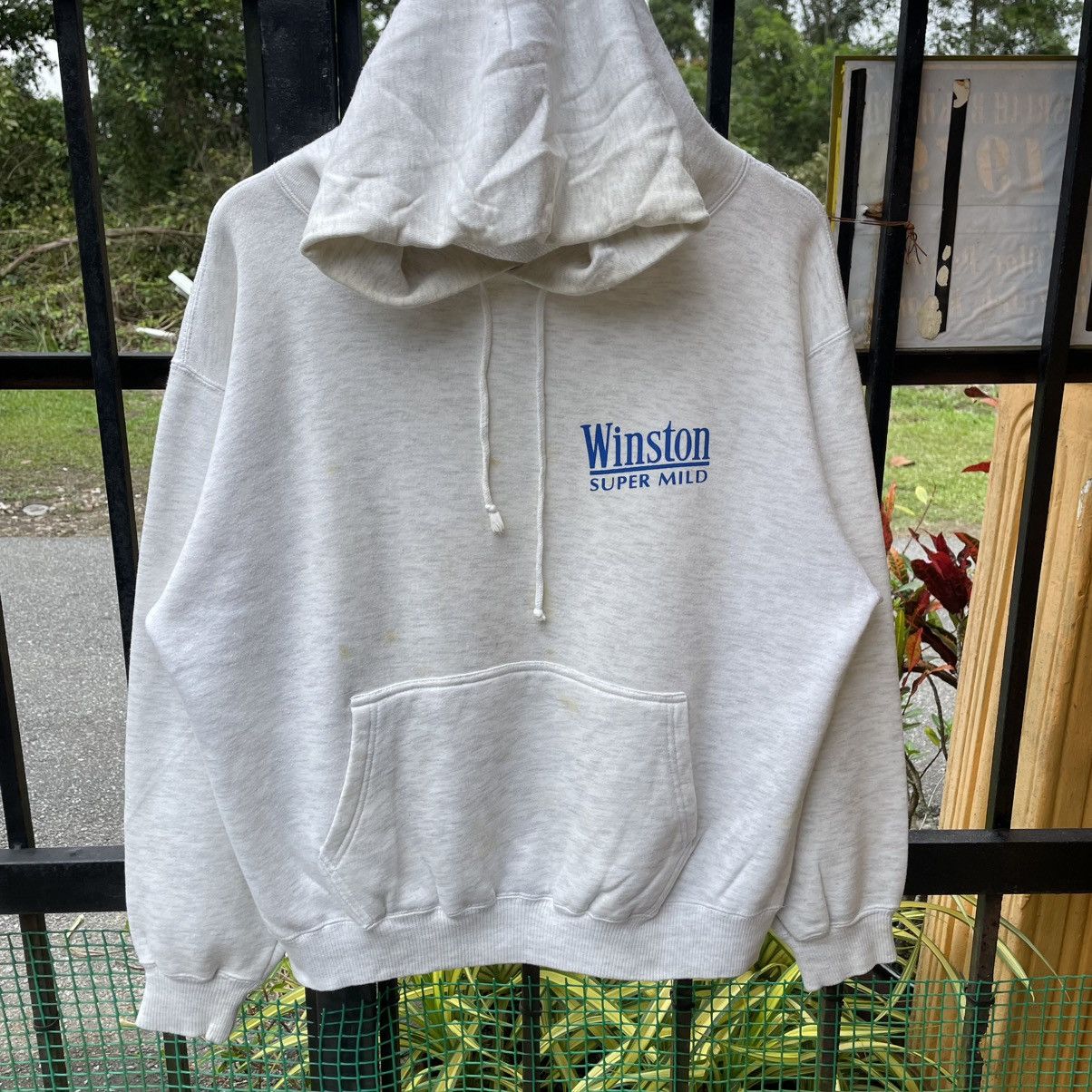 Vintage 🔥Vintage 90s Winston Mild Big Logo Pullover Boxy Hoodie Size US M / EU 48-50 / 2 - 6 Thumbnail