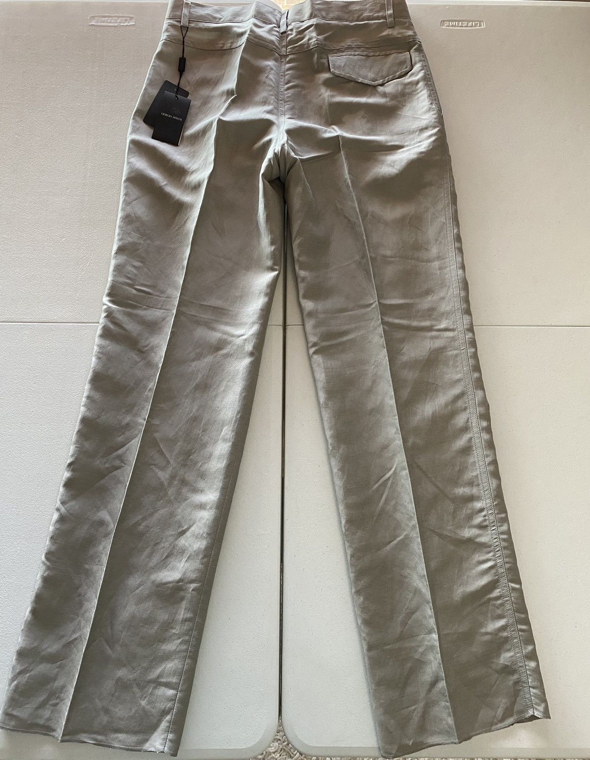 Giorgio Armani Giorgio Armani 🇮🇹 black label grey ramie slacks NWT Size US 34 / EU 50 - 4 Thumbnail
