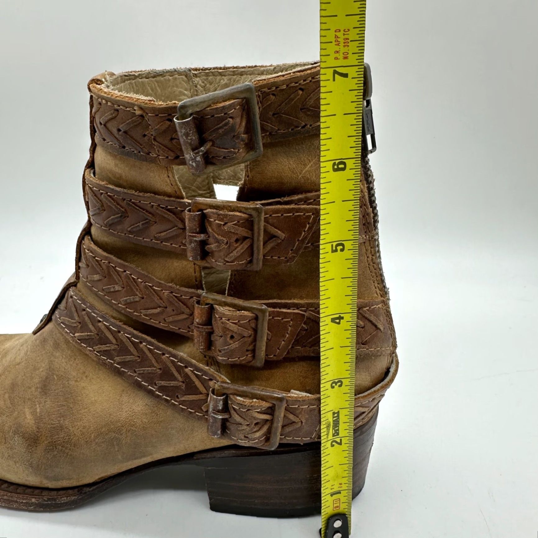 FREEBIRD Freebird Womens Boots Bootie 6 Brown Leather Buckles Straps Back Zip Vintage? Size US 6 / IT 36 - 2 Thumbnail