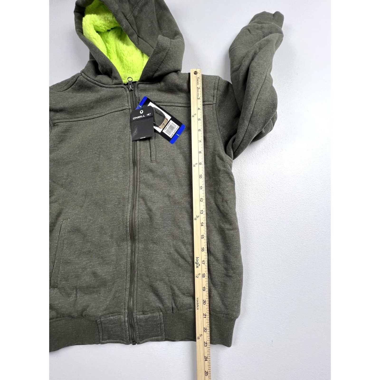 O'Neill O'Neill Hoodie Full Zip Mens Large Dusty Olive Sherpa Lined Fleece Sweatshirt Jacket Size US L / EU 52-54 / 3 - 6 Thumbnail