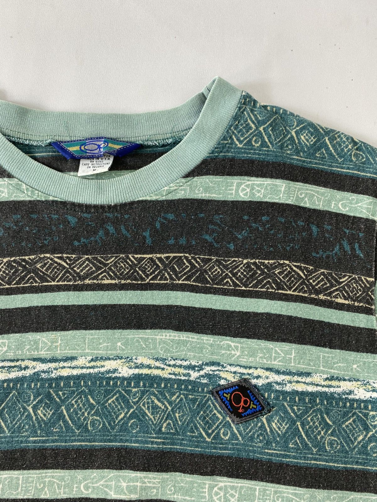 Ocean Pacific 90s Ocean Pasific OP Surf Striped Geometric All Printed Tee Size US S / EU 44-46 / 1 - 4 Thumbnail
