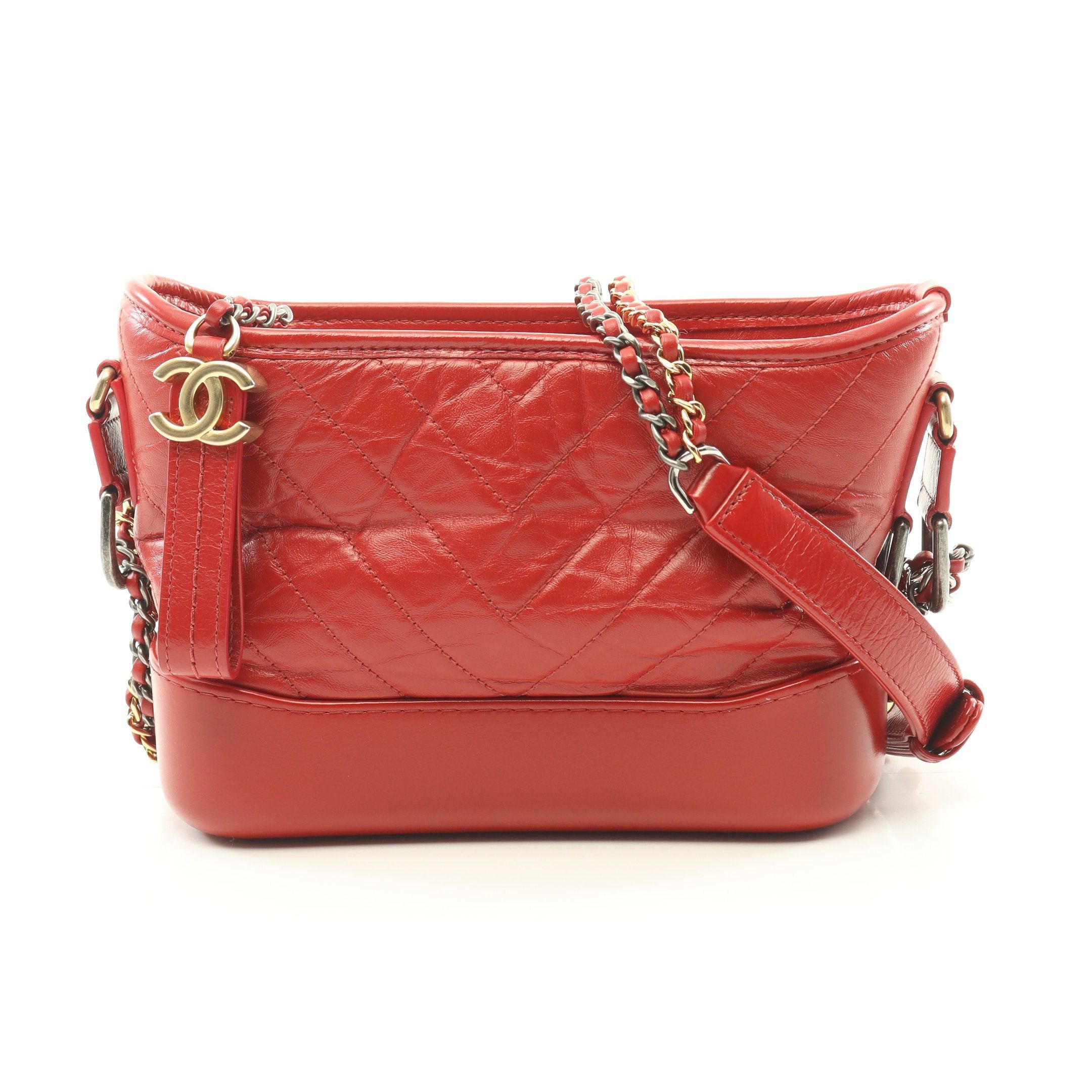 Chanel Chanel Gabriel De Chanel Small Hobo Chain Shoulder Bag Leather Red Combination Metal Fittings Size ONE SIZE - 1 Thumbnail