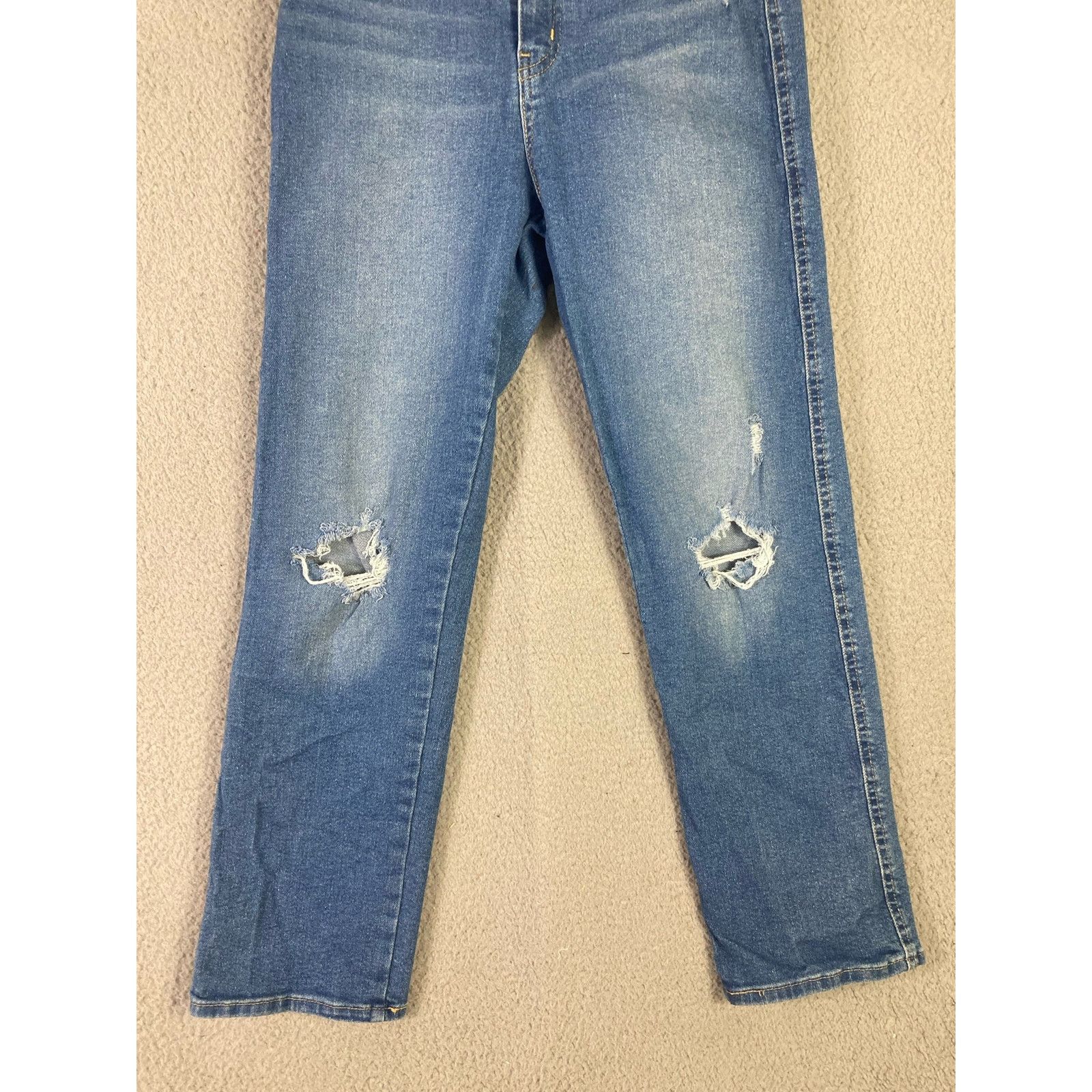 Levi's Levi's Women's High-Rise Distressed Straight Jeans Sz 7 Blue Size 27" / US 4 / IT 40 - 6 Thumbnail