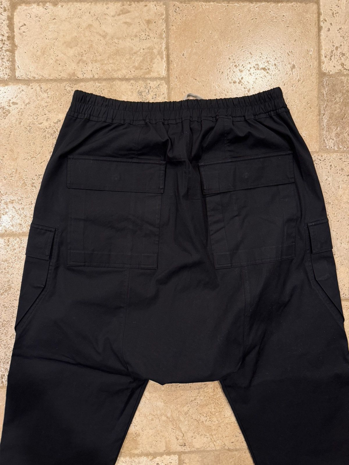 Rick Owens Rick Owens EDFU 23 Black Drop Crotch Cargo Drawstring Pants Size US 34 / EU 50 - 8 Thumbnail