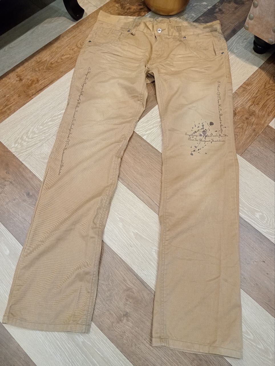 In The Attic IN THE ATTIC JAPAN EMBROIDERY SKULLS PANTS - SIZE L Size US 37 - 3 Thumbnail